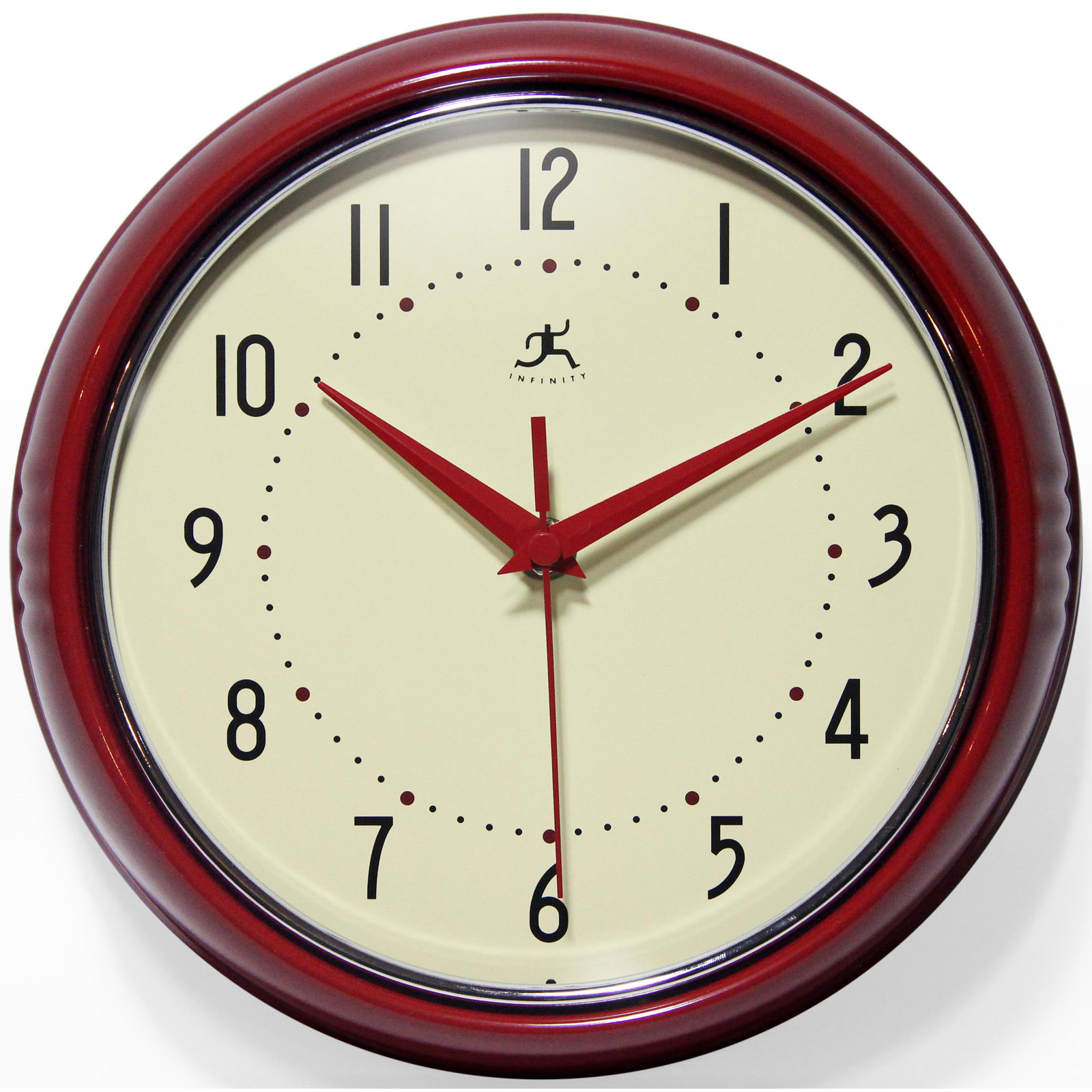 Desdra Metal Wall Clock, Red, Small