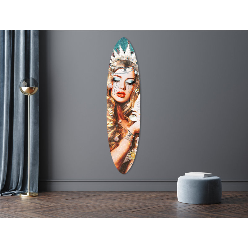 Tales of a Mermaid Decorative Decorative Acrylic Surfboard by Oliver Gal