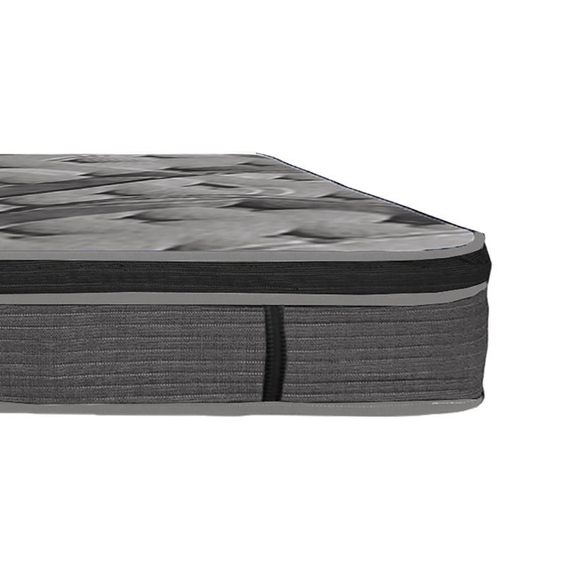 Luxurious 14In Euro Top Mattress, Plush Memory Foam Mattress For Bed Frames, Dark Gray, Full