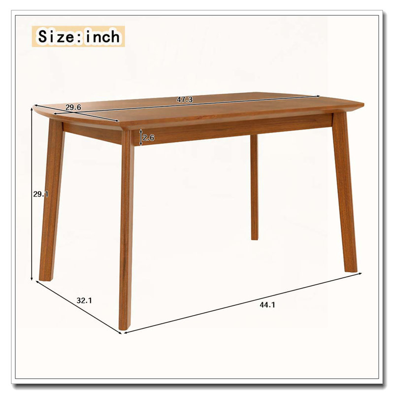 Table de salle à manger moderne de 47 pouces