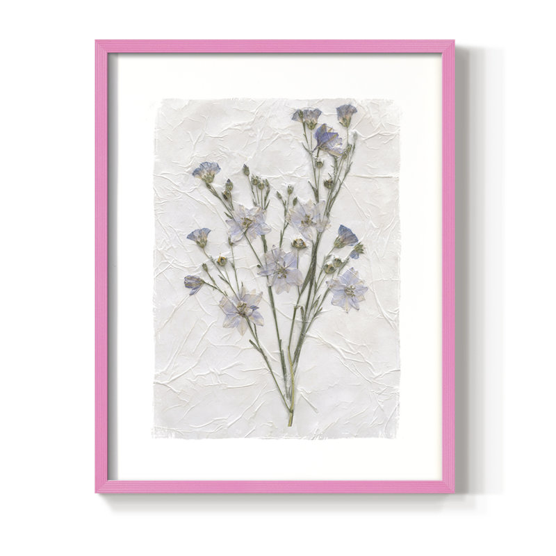 Decoupage Floral II, reproduction encadrée - bois massif, H 21 po x l 17 po, Rose