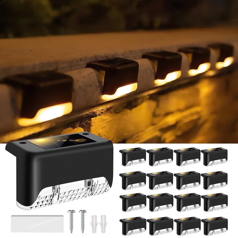 16pcs Led Solar Step Deck Lights Decor