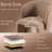 5-Piece Dining Table Set, Wood Top, Faux Fur Armchairs-108053361-108053362-108053363