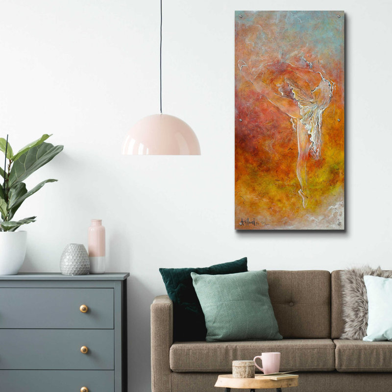 «Dance Course» par Sam Asllani, art mural en verre acrylique, H 48 po x l 24 po