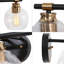 Mariello 3 - Light Dimmable Modern Black/Brass Vanity Light with Seeded Glass-75146020