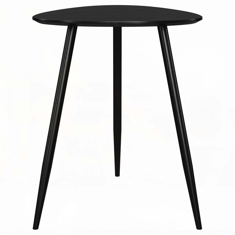 Xander Black Triangular Solid Wood End Table