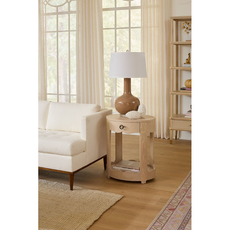 Scarlett 1-Drawer End Table, Sand