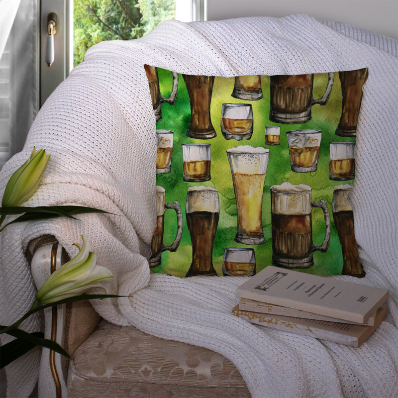 Beers Indoor/Outdoor Throw Pillow, 14" x 14"