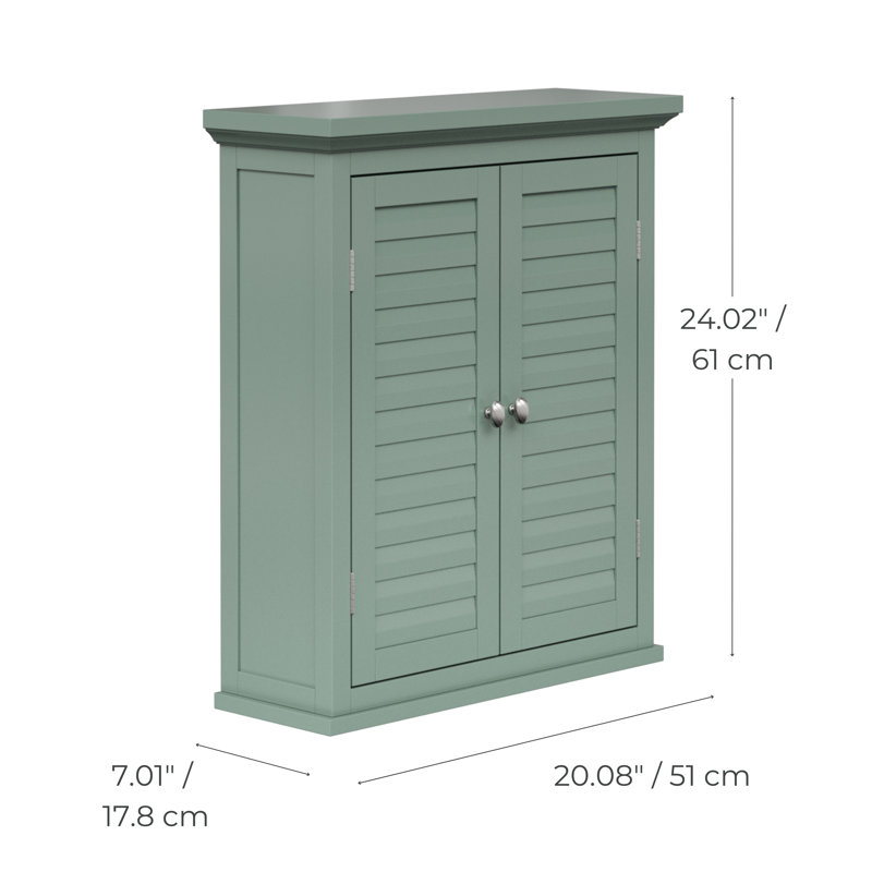 Armoire murale amovible 20 po x 24 po Glancy, collection Zal par Teamson Home, Vert sauge