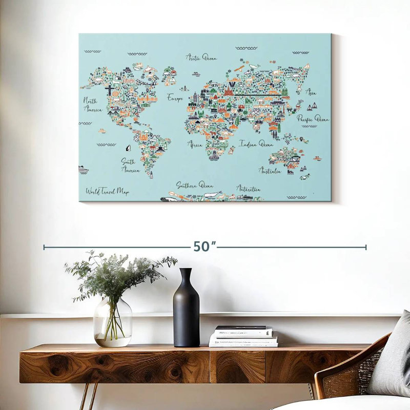 Carte du monde éducatif Keiri II, H 26 po x l 39 po