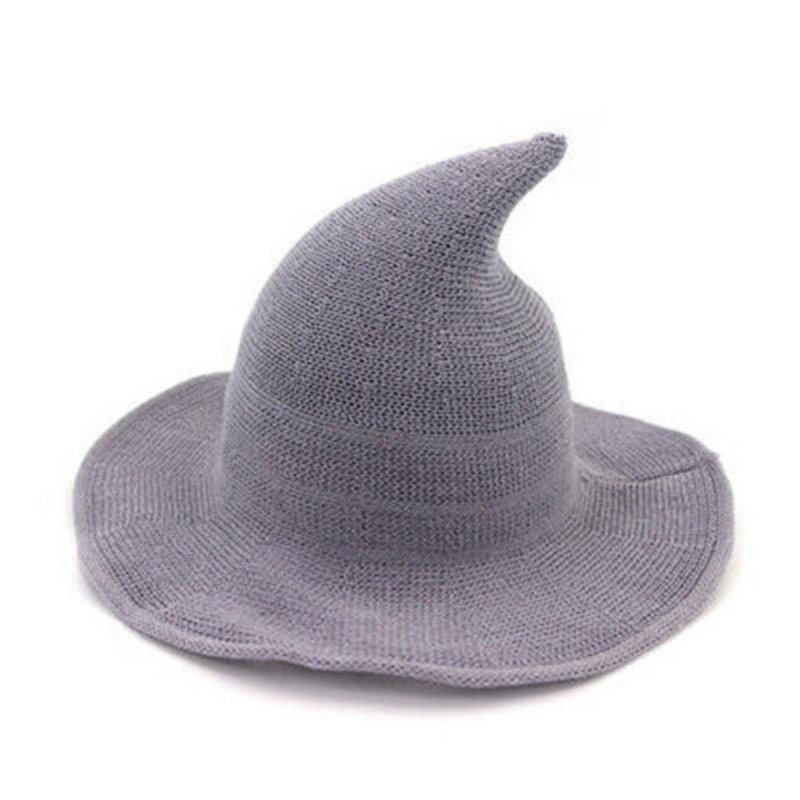 Chapeau de sorcière d'Halloween chapeau de sorcière femme, Gris clair