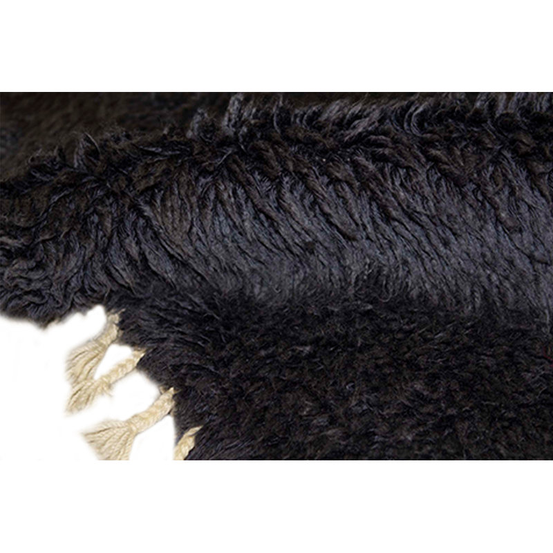 Tapis noir de haute qualité noué à la main