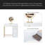 Meuble-lavabo 31,5 po avec miroir éclairé, coiffeuse de luxe avec 2 tiroirs et 1 armoire, 3 modes d'éclairage disponibles pour la chambre à coucher, or blanc