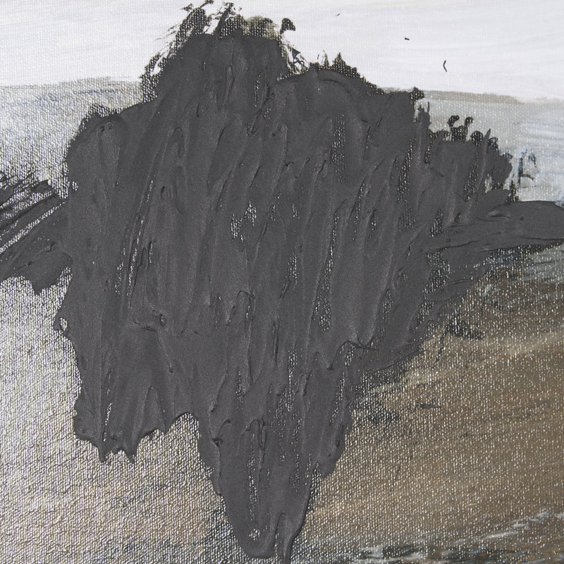 «Cloudy Day», reproduction d'art encadrée texturée à la main, H 30,8 po x l 30,8 po, Journée nuageuse