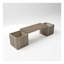 Banc de jardin en bois brun cendré 76 pouces Grove - Sièges d'extérieur modernes avec drainage pour jardin, terrasse et cour