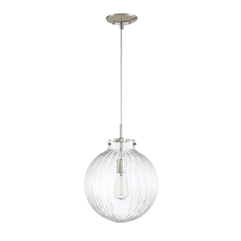 Luminaire suspendu sphère 1 lumière Suzman, Nickel poli