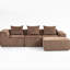4 sièges modulaires en velours côtelé brun, conception d'angle distinctive, sièges moelleux, tous compressés, pour les espaces de vie principaux en tissu de velours côtelé luxueux, sans assemblage-1328121206