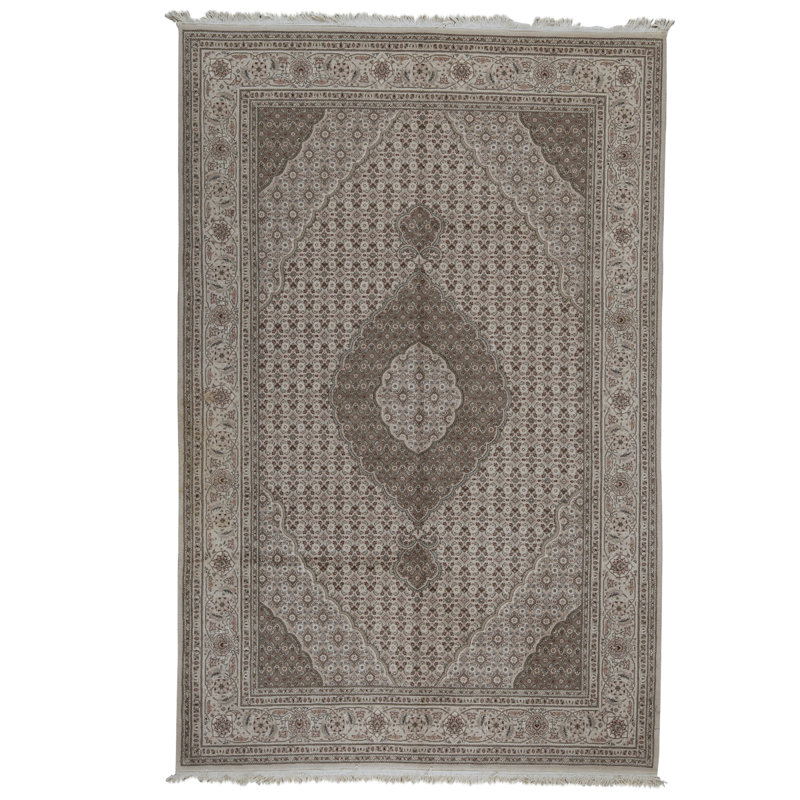 Tapis gris clair / gris foncé de haute qualité noué à la main