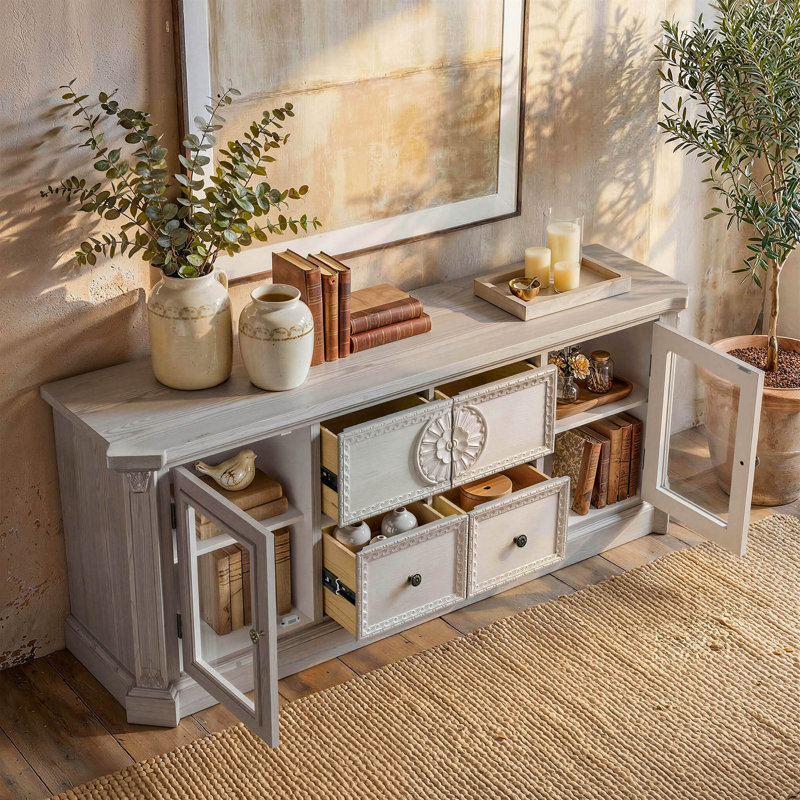 60'' W 100% Solid Wood TV Stand