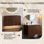 Meuble mural pliant en noyer de 76 cm avec évier en céramique YTCW061S-075WA6-W – Installation brevetée en 1 minute, gain de place et montage facile, style moderne