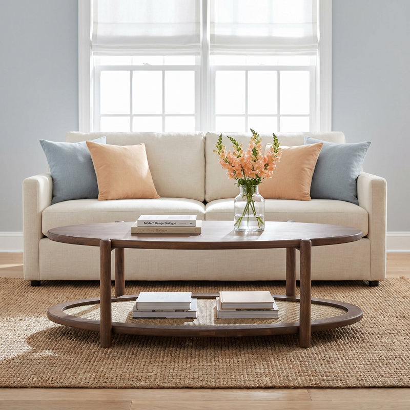 Avalon Walnut And Cane Coffee Table