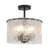 4 - Light Modern Drum Semi Flush Mount With Hammered Glass Strip-1944559622