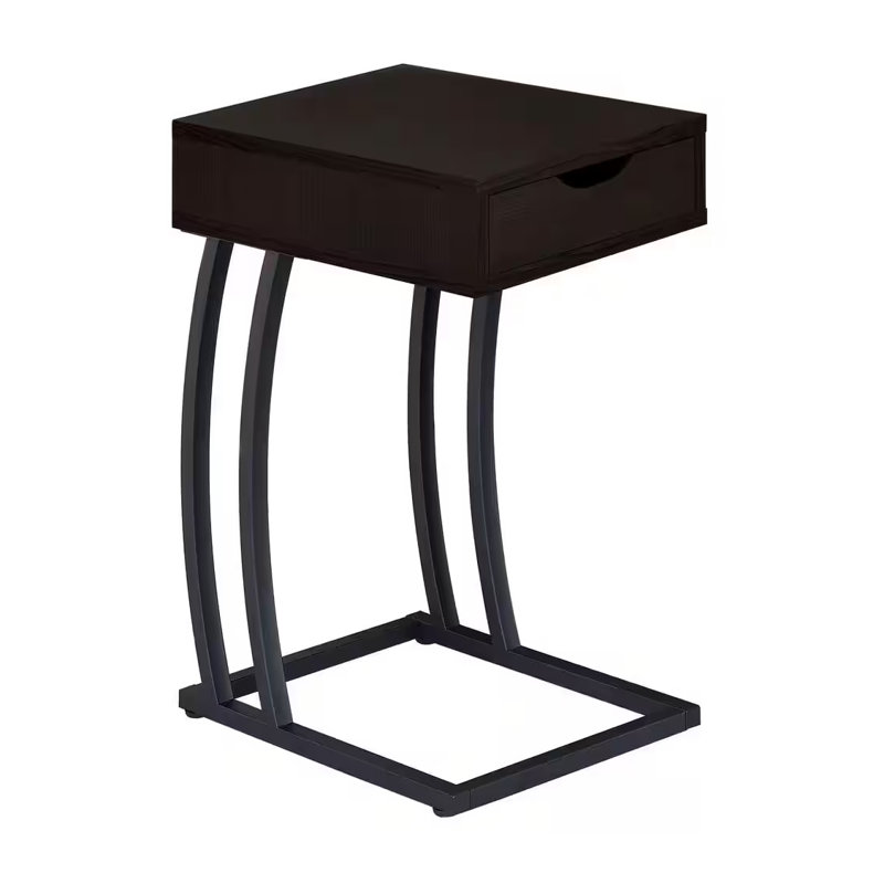 Table de bout avec rangement Loyd, Cappuccino, Bronze