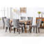 Ensemble de 2 chaises de salle à manger rembourrées à oreilles, surpiqûres cloutées, pieds en bois massif-805395228-805395200