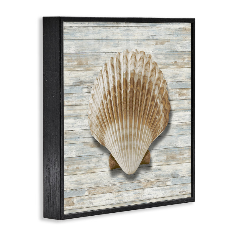 «Clam Shell» sur giclée encadrée, design par Amber Sterling, Giclée encadrée noir minuit, H 12 po x l 12 po