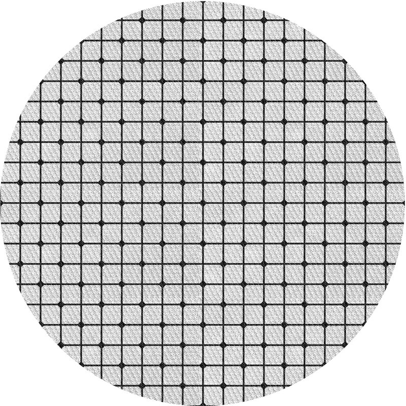 Tapis gris/noir tissé à la machine, Rond 3 pi