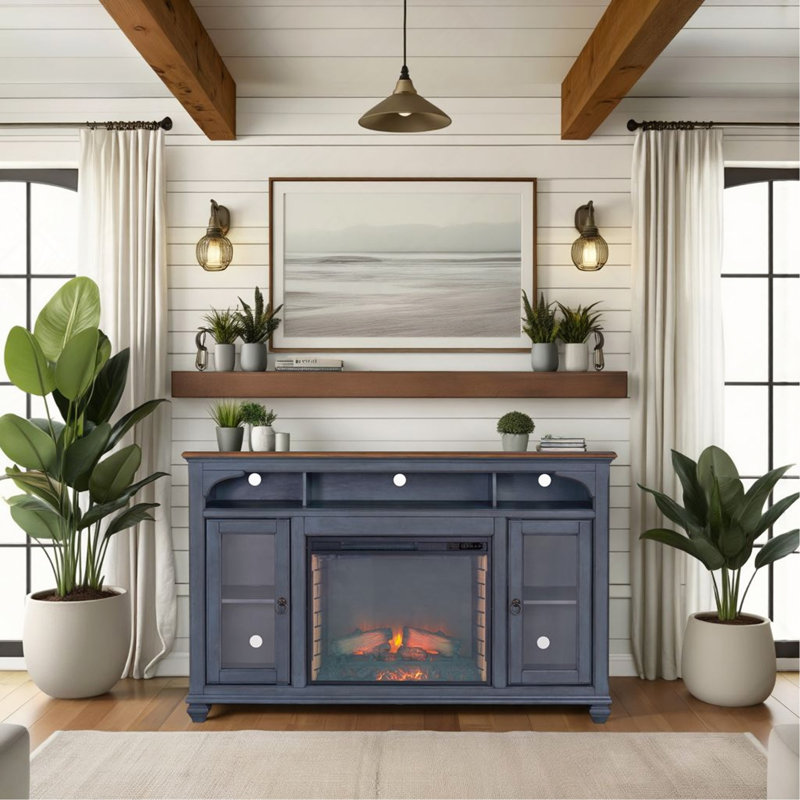 Wolfdale Electric Fireplace TV Stand, 40"H x 66"L x 18"W