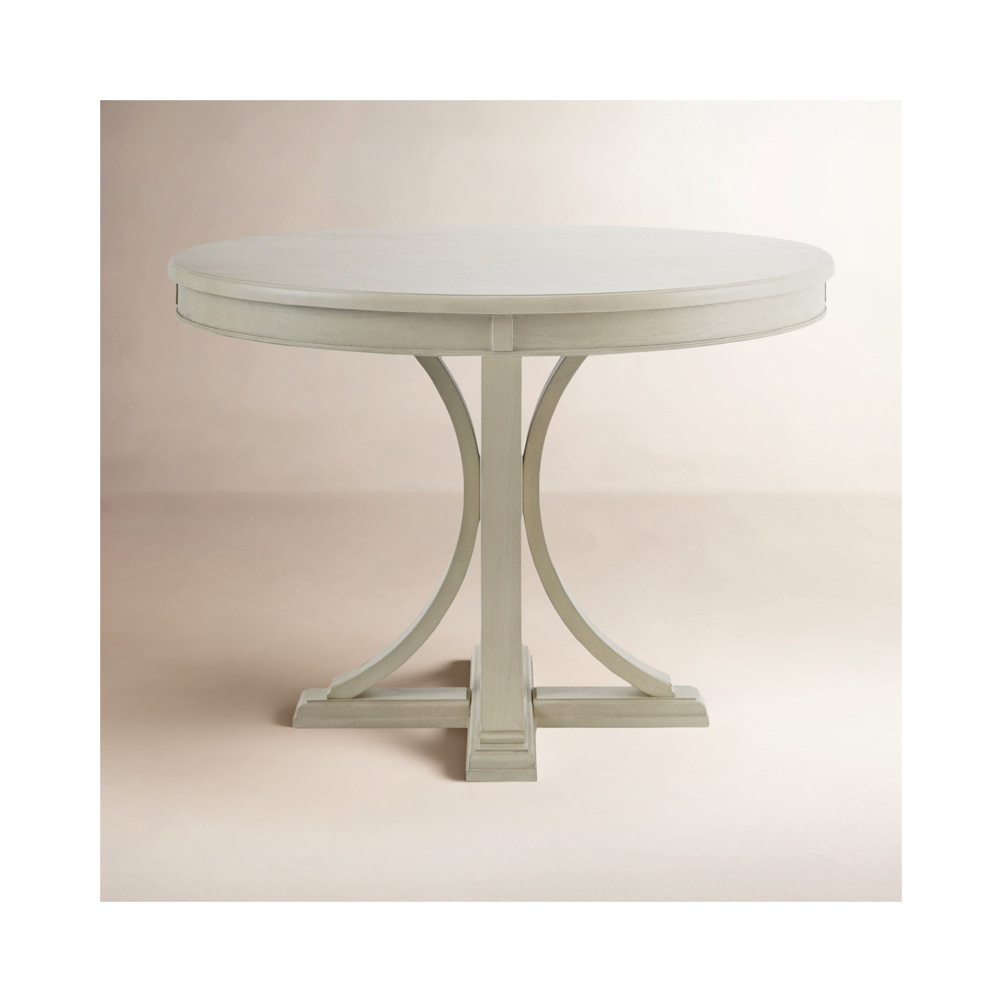 Helena Round Wood Pedestal Dining Table, Antique Cream