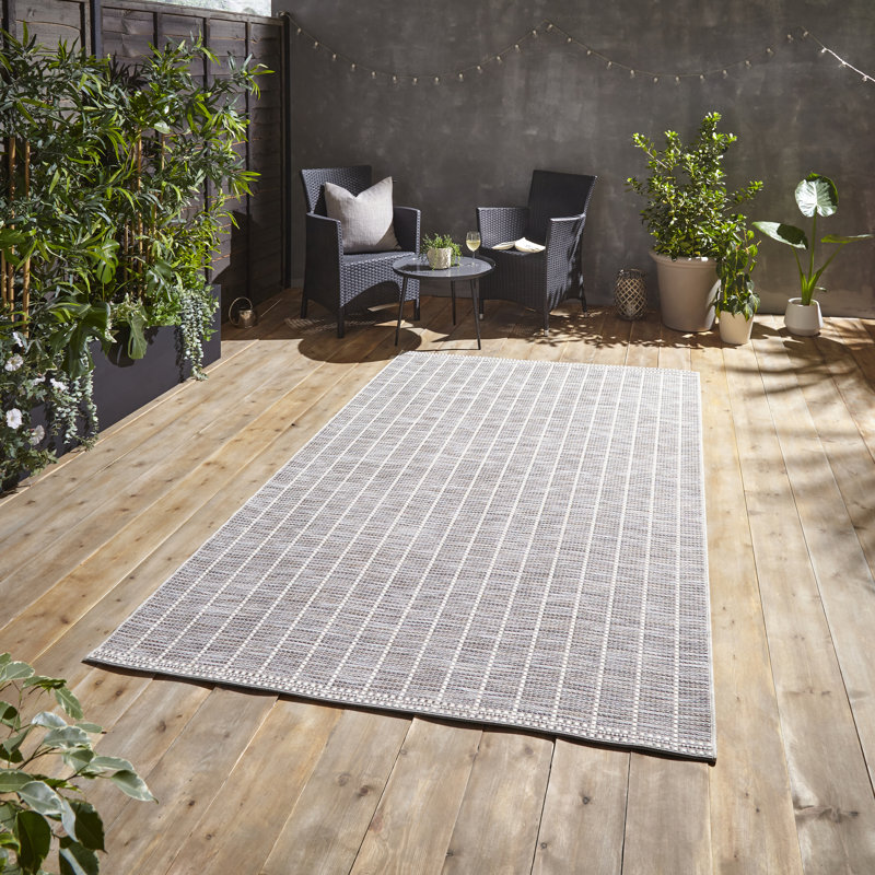 Machine Woven Grey/White Rug, Rectangle 160 x 220cm