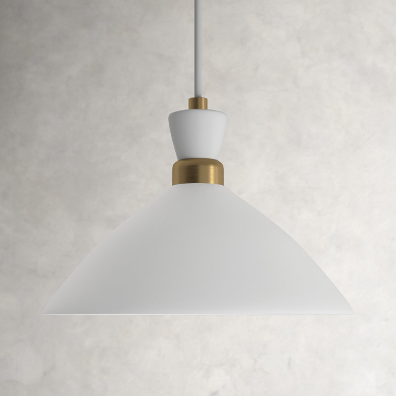 Kita 1 - Light Heritage Brass Pendant, White