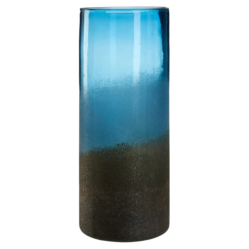 Chiara Glass Table Vase, 37cm H x 15cm W x 15cm D, Blue