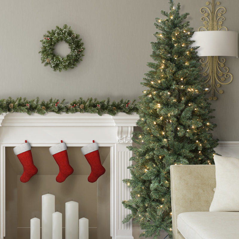 7' Lighted Artificial Fir Christmas Tree