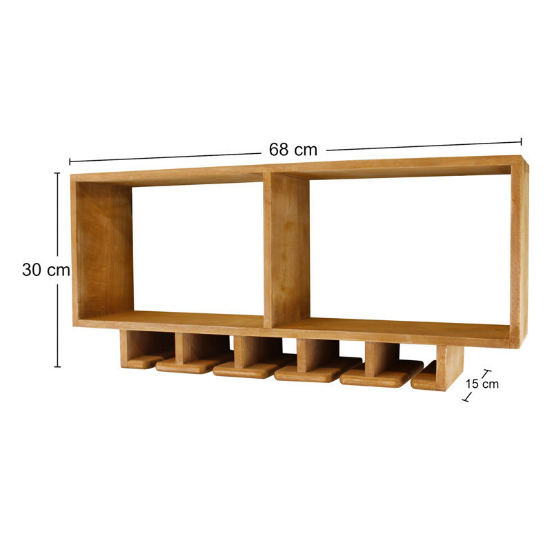 Ruth Wall Mounted Wine Glass Rack in Brown
