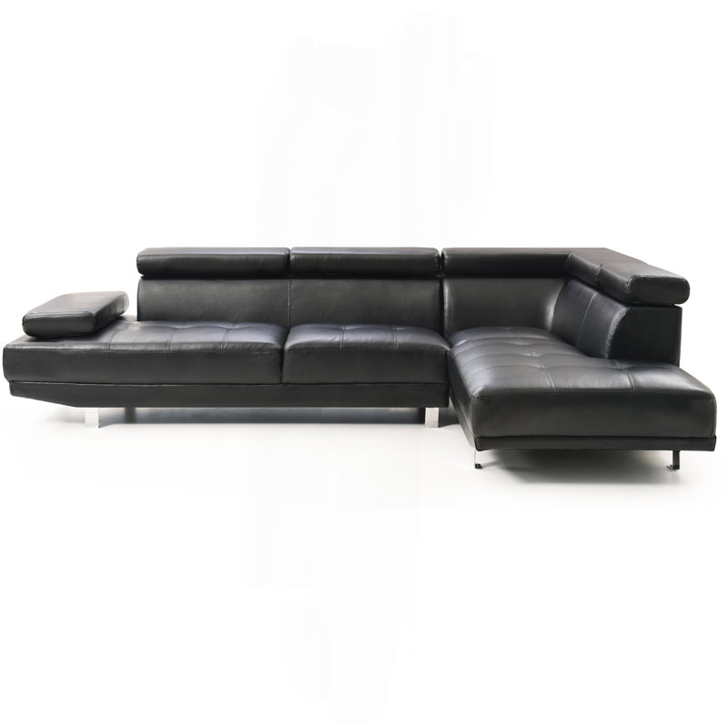 Canapé modulaire (sans repose-pieds), noir, Similicuir noir