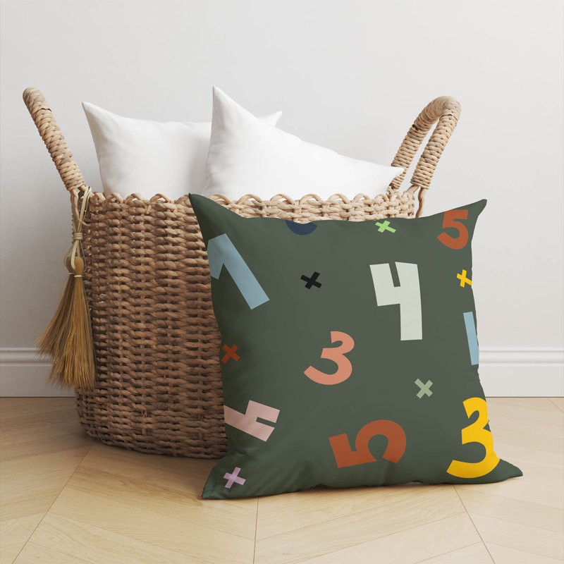 Coussin Numéros, H 26 po x l 26 po, Chimichurri / vert