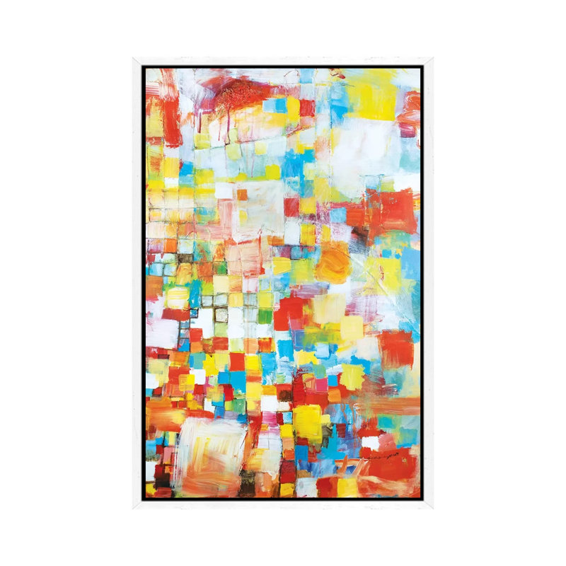 Into Being 1 Piece Painting on Canvas, 66.04cm H x 45.72cm W x 3.81cm D, White Framed