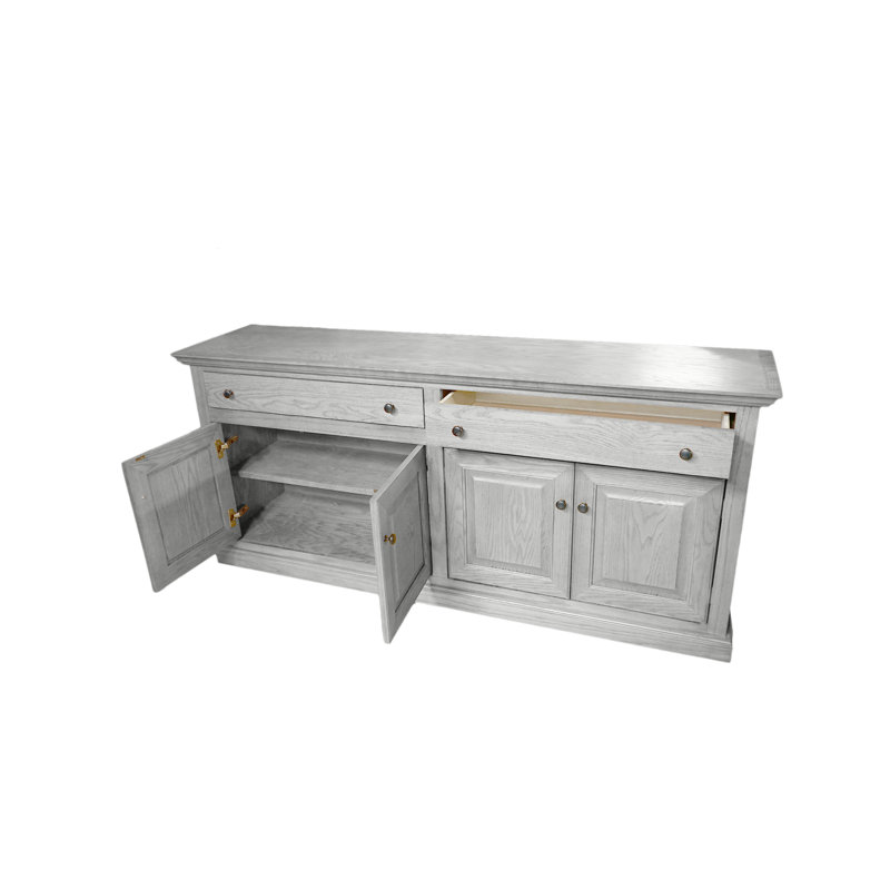 Traditional Solid Oak Wood 80" Sideboard Buffet, Concord Cherry