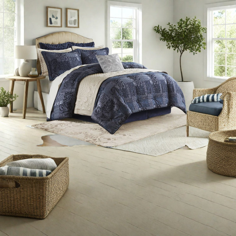 Premium Navy Bedding Sets, Polyester Comfort, Modern Home Decor