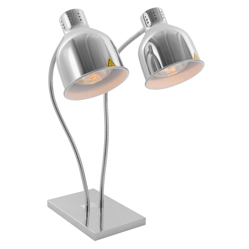 Lampe chauffante 500 W à 2 têtes, Argent