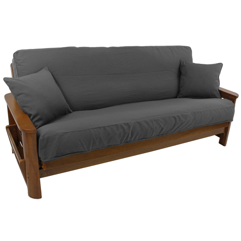 Housse pour futon à coussins carrés/rectangulaires, Gris