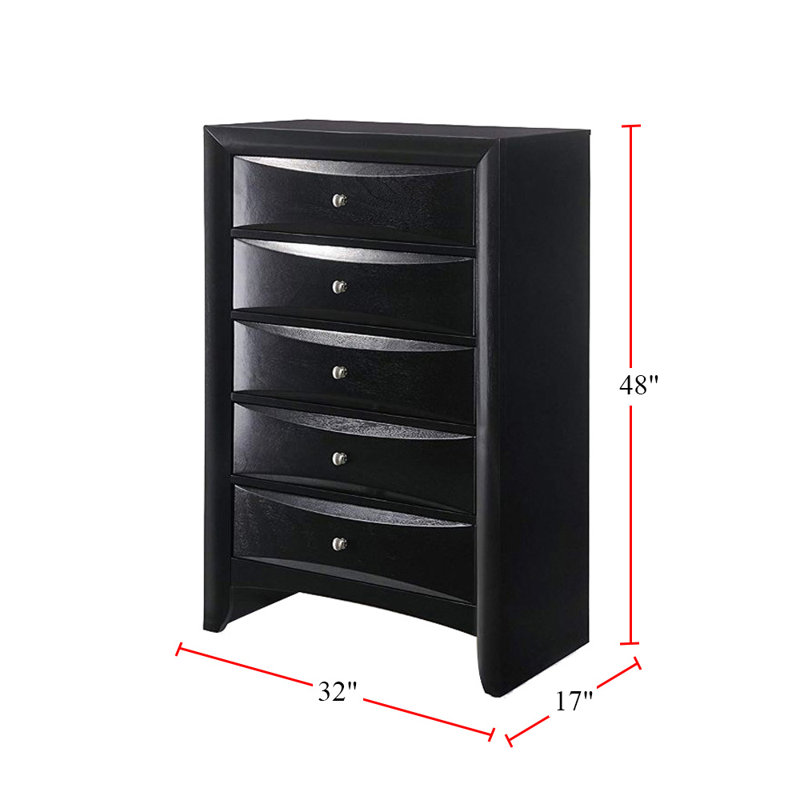Houchins 5-Drawer Chest, Black 1