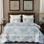 Ensemble de courtepointe à motif floral bleu grand lit, ensemble de literie 3 pièces avec 2 taies d'oreiller