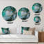Turquoise et gris, art abstrait fluide de luxe II - cercle moderne en métal, art mural-68853913