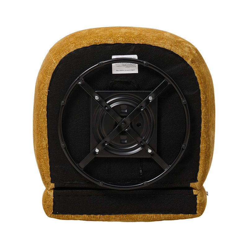 Chenille Chair Swivel, Yellow
