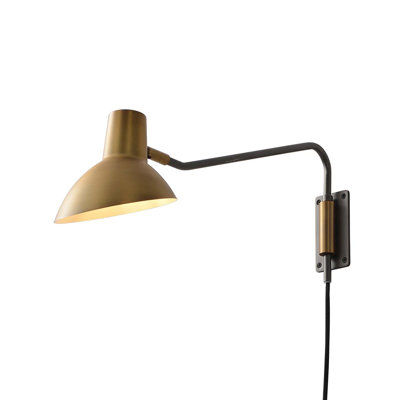 Swing Wall Light - Brushed Brass, Plug-in, Dimmer Switch