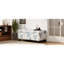 Rangement multifonctionnel à fleurs bleues avec charnières à fermeture douce, matériau, convient à la chambre à coucher et au rangement de couvertures supplémentaires de luxe, fonctionne comme repose-pieds, range-magazines dans le bureau